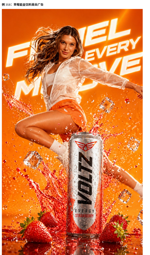A hyper-realistic commercial advertisement blending energy d