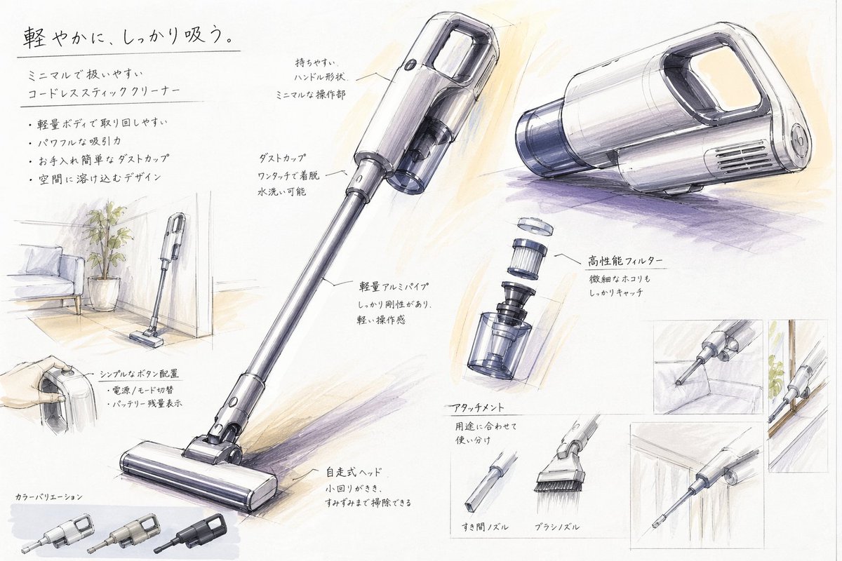 吸尘器产品设计草图板
