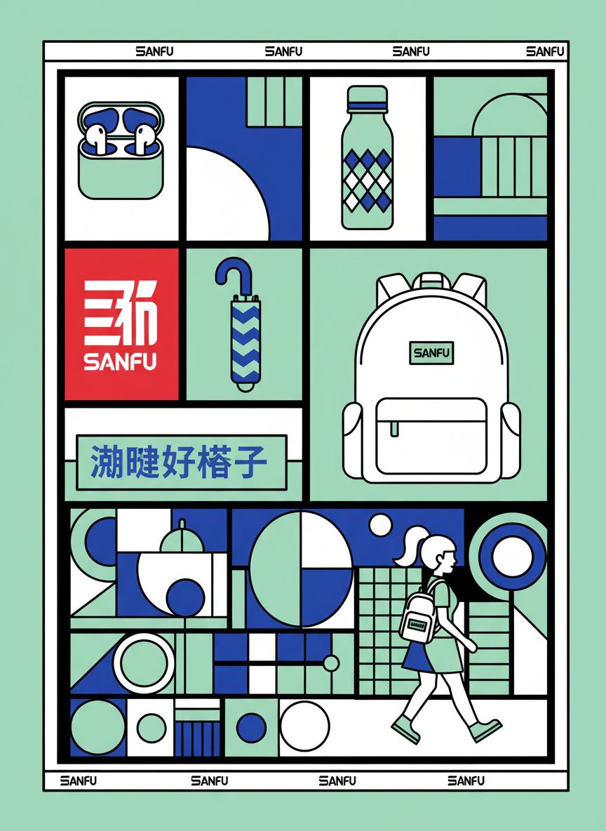 Memphis风格品牌推广海报 #7