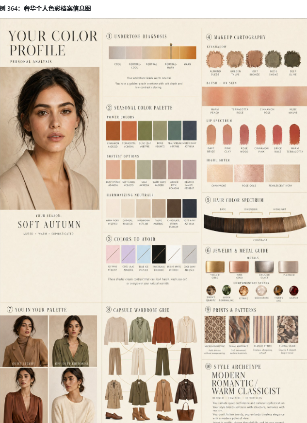 LUXURY PERSONAL COLOR PROFILE — EDITORIAL LAYOUT
