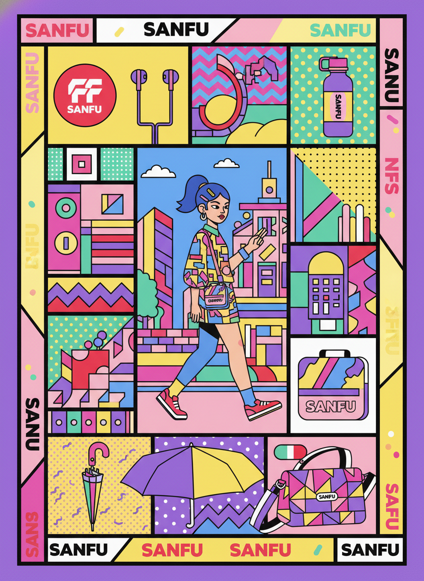 Memphis风格品牌推广海报 #6
