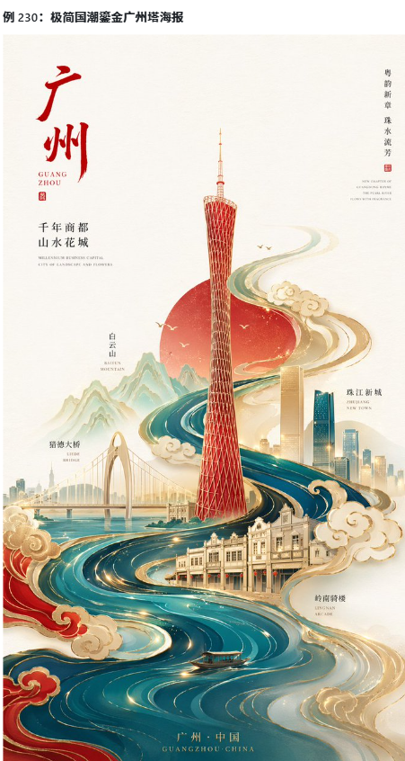 新中式极简风格高端城市海报
